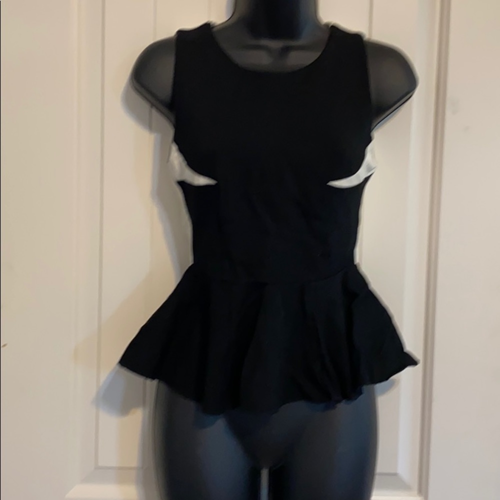 Angl pleather peplum top